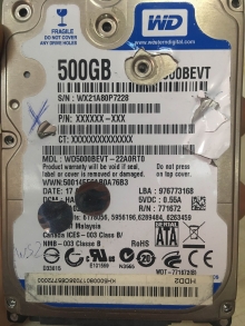 WD500BEVT-22A0RT0