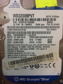 WD3200BPVT-24JJ5T0
