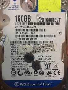 WD1600BEVT-22ZCT0