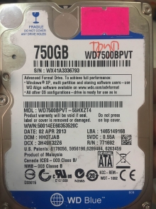 WD7500BPVT-55HXZT4