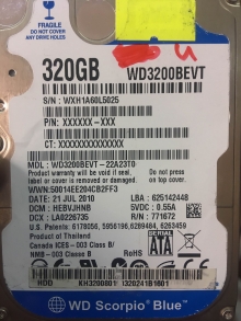 WD3200BEVT-22A23T0