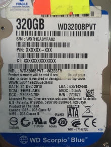 WD3200BPVT-80ZEST0