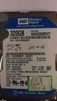 WD3200BEVT-00ZAT0