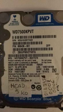 WD7500KPVT-65HT5T0