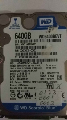 WD6400BEVT-22A0RT0
