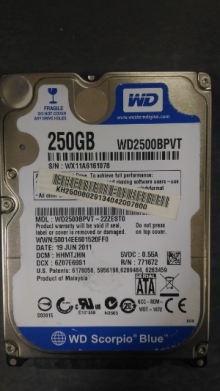 WD2500BPVT-22ZEST0
