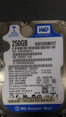 WD2500BEVT-22A23T0