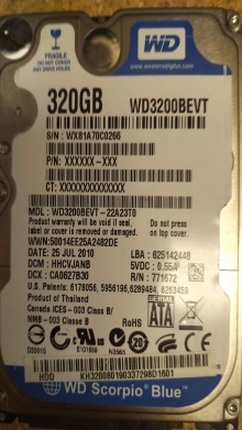 WD3200BEVT-22A23T0